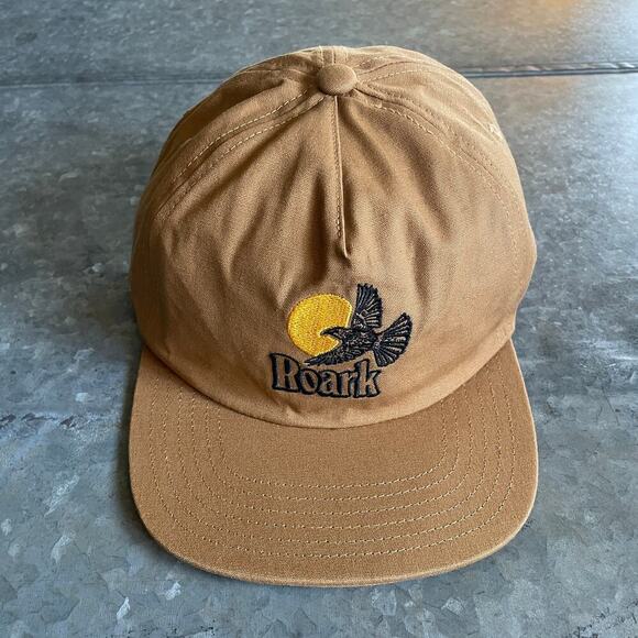Roark Messenger 5 Panel Snapback Hat Golden Brown Bird Sun Hiking Outdoor Cotton - Picture 1 of 10